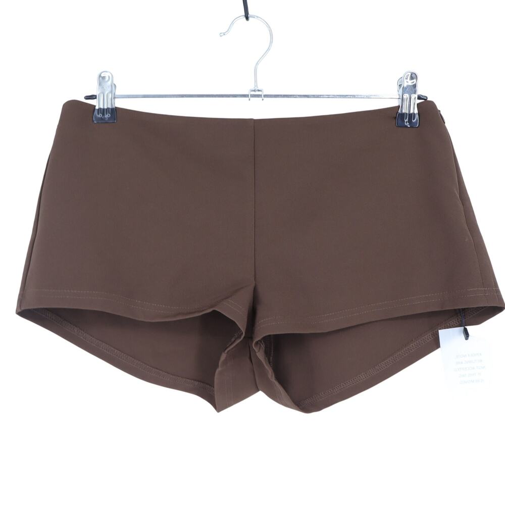 Superdown Daija Shorts Brown NWT Crepe Stretch Pull On Mid Rise Women's S